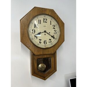 Howard Miller Regulator Wall Clock Model 612-533 Oak Case‎ Brass Pendulum USA